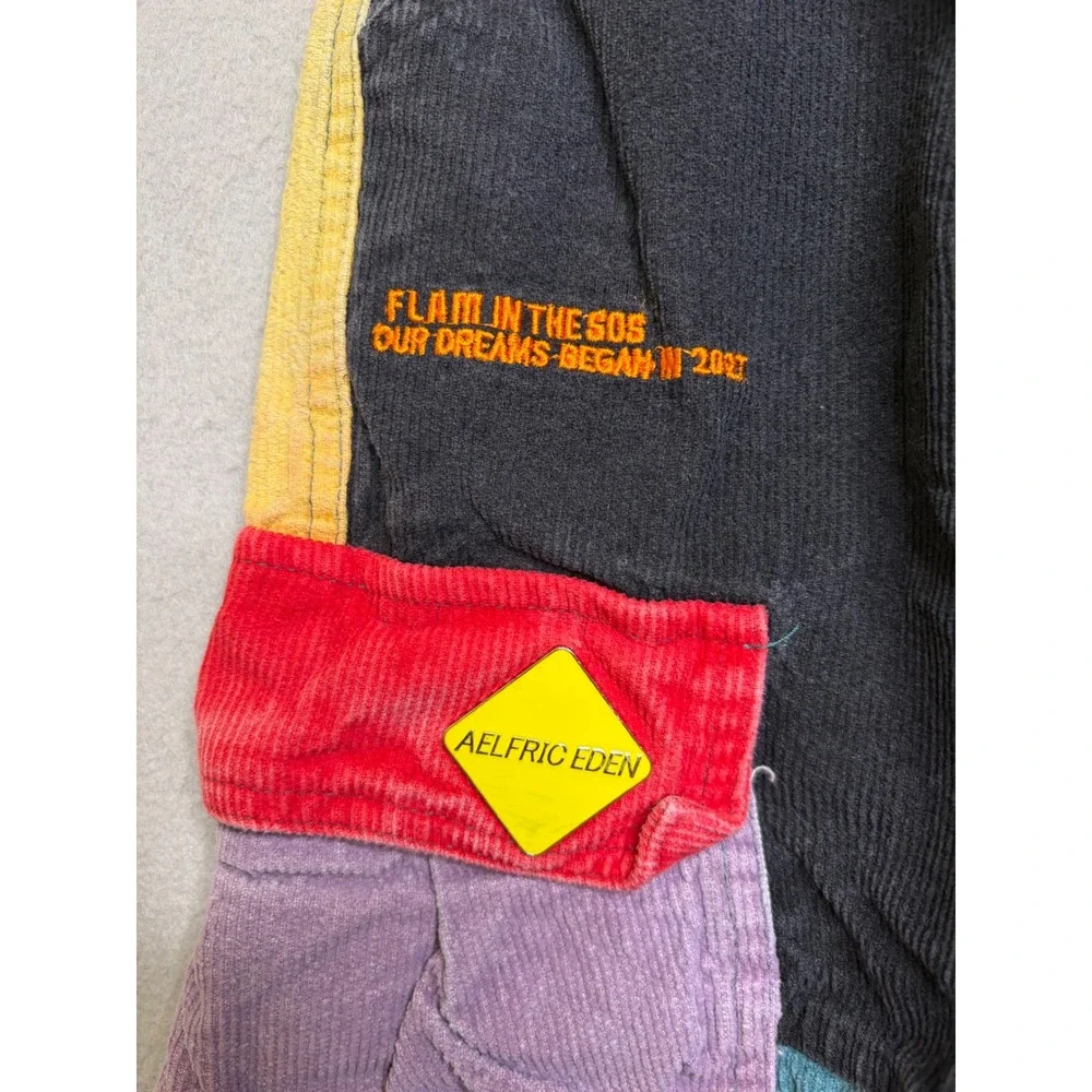 Aelfric Eden Cargo Pants Women S Multicolor Patchwork Corduroy Y2K Streetwear